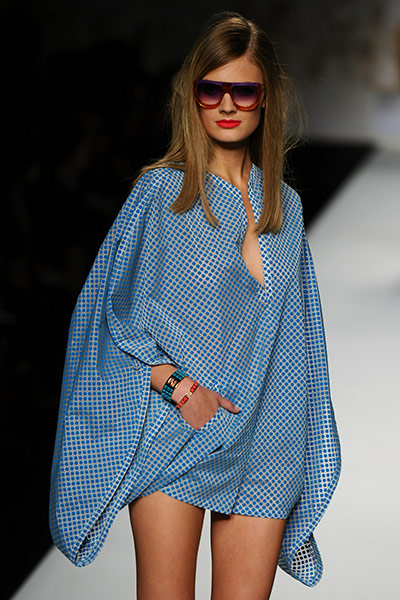 Milan Fashion Week Day 2: A model displays a creation as part of Fendi SS2011