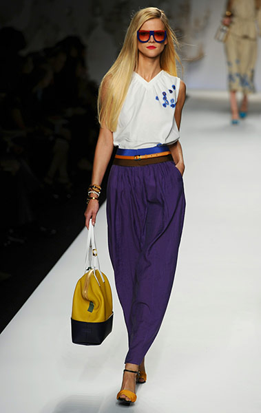 Milan Fashion Week Day 2: A model displays a creation as part of Fendi SS2011