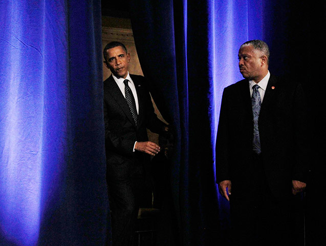 UN Development Summit: U.S. President Barack Obama alongside a Secret Agent