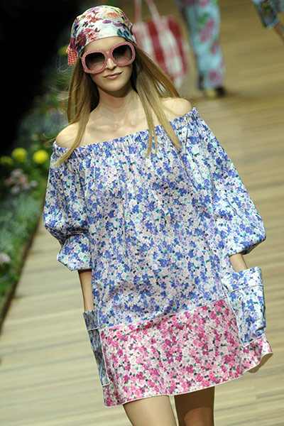 Milan Day 2 Update: A model displays a creation as part of D&G SS2011