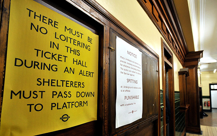 Blitz: Blitz shelter recreated at Aldwych Underground Station