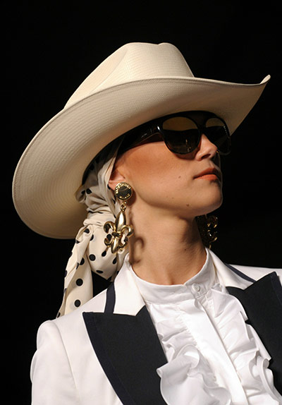 Milan Fashion Day 3: A model displays a creation as part of Moschino 2011