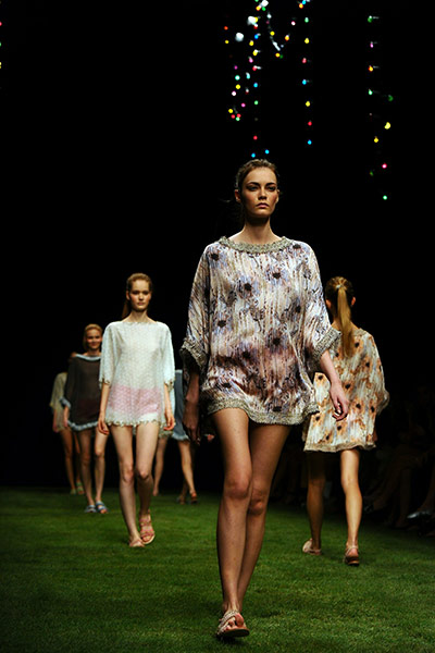 Milan Fashion Day 3: Models display creations as part of Kristin Ti SS2011