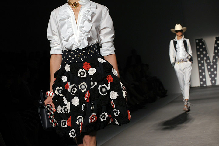 Milan Fashion Day 3: A model displays a creation as part of Moschine SS2011