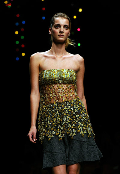 Milan Fashion Day 3: A model displays a creation as part of Kristina Ti SS2011