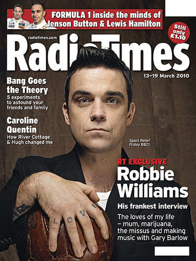 BBC Radio Times : BBC Radio Times Cover - March 2010 - Robbie Williams