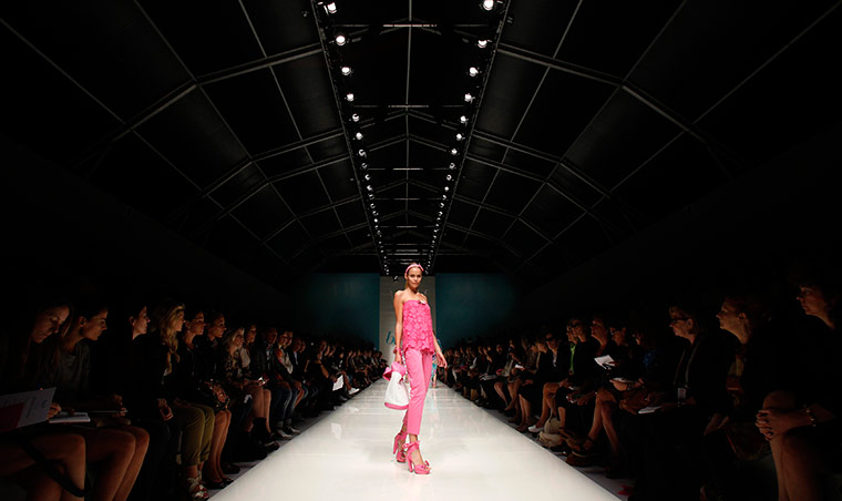 Milan Day 3 Update: A model presents a creation as part of the Blugirl Spring/Summer 2011 