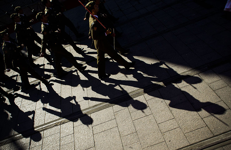 24 Hours: Soldiers parade during the bicentennial anniversary of Cadiz's parliament