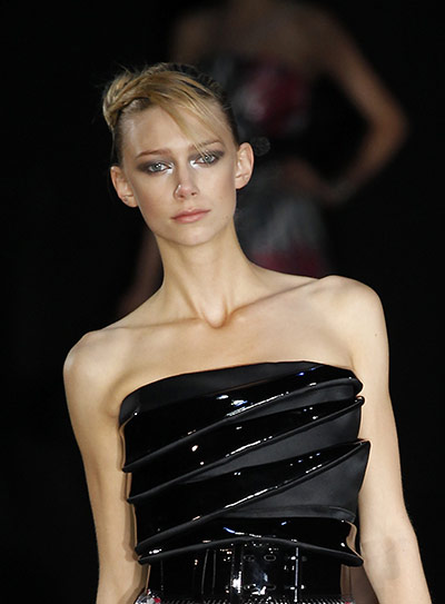 Milan: An Emporio Armani piece on the runway