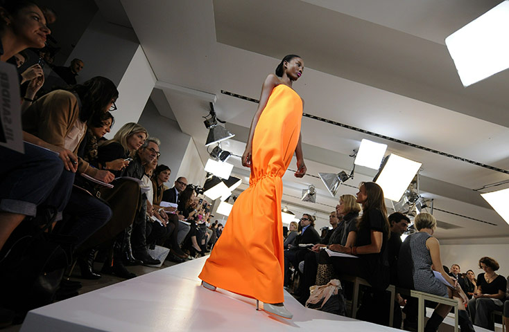 Milan Fashion Week : A model displays a creation as part of J
