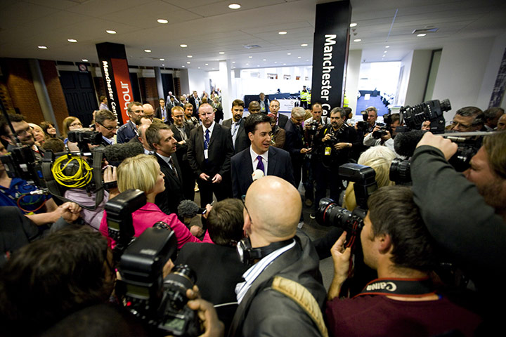 Labour party conference: Ed Miliband is surrounded by photographers