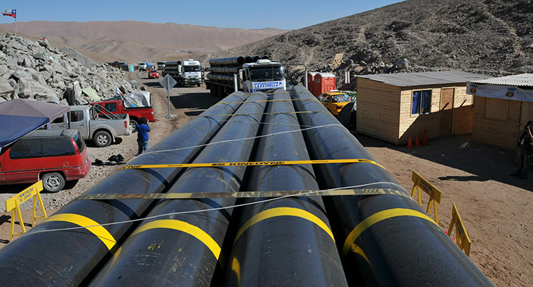 Trapped miners in Chile: 26 September: Trucks loaded with tubes that will be used to secure walls