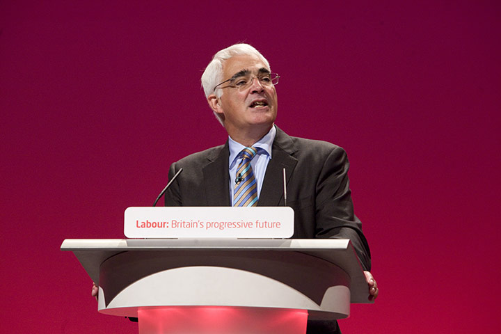 Labour party: Shadow Chancellor Alistair Darling addresses the Labour party conference 