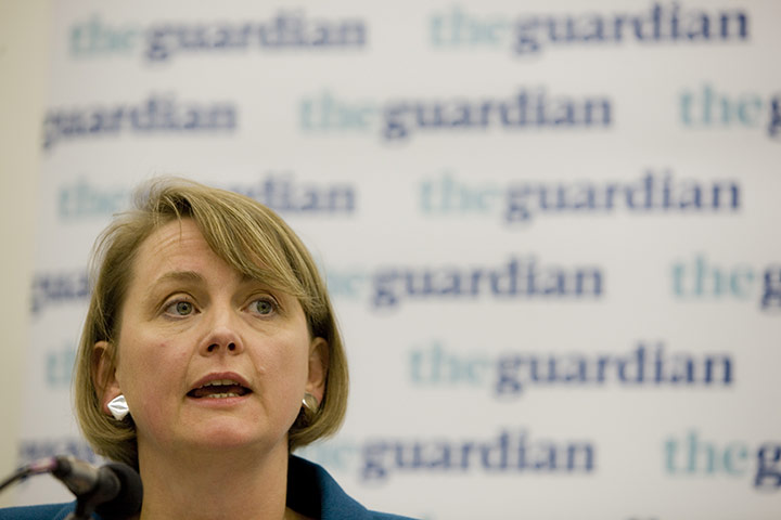 Labour party: Yvette Cooper speaks at The Guardian fringe debate