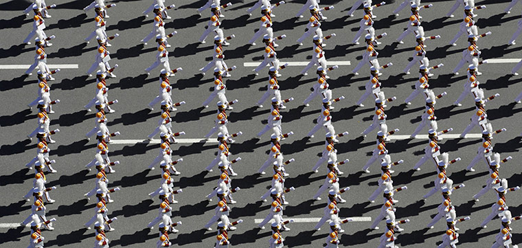 24 hours in pictures: Cadets from the South Korean Armed Forces Nursing Academy march in Seoul