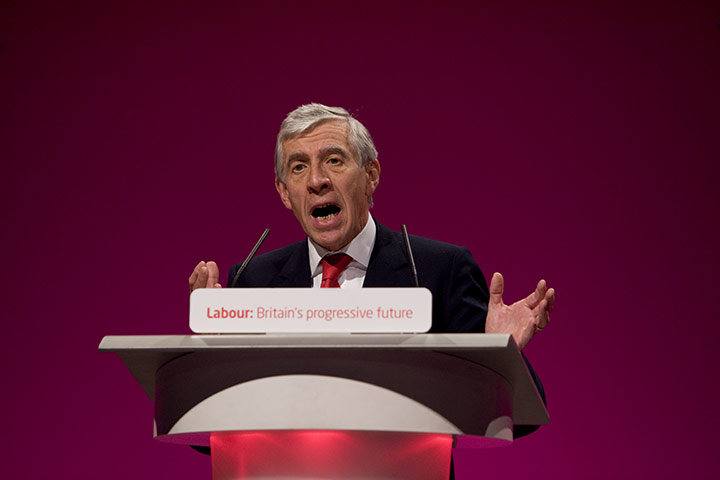 Labour conference: Labour Party justice spokesman Jack Straw addresses the conference