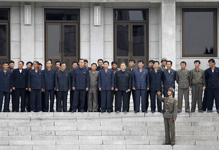North Korea conference: North Korean officials visit the truce village of Panmunjom 