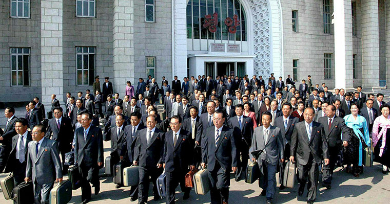 North Korea conference: North Korean Worker's Party delegates arrive at Pyongyang Station 