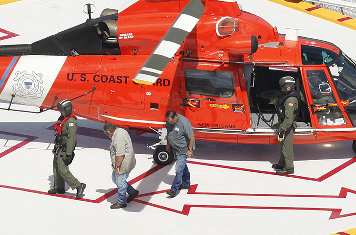 Oil Platform Explosion: A survivor of an oil and gas platform exploion in the Gulf of Mexico