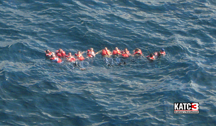 Oil Platform Explosion: 13 oil platform workers wait for rescue after they jumped to the sea