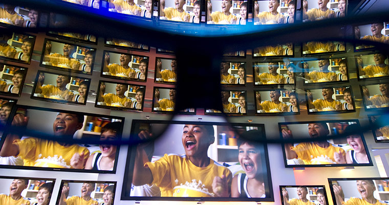 IFA Berlin: Three-dimensional television screens are seen through glasses at IFA