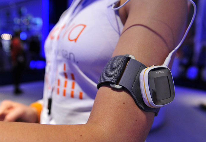IFA Berlin: A model demonstrates a fitness device at IFA in Berlin