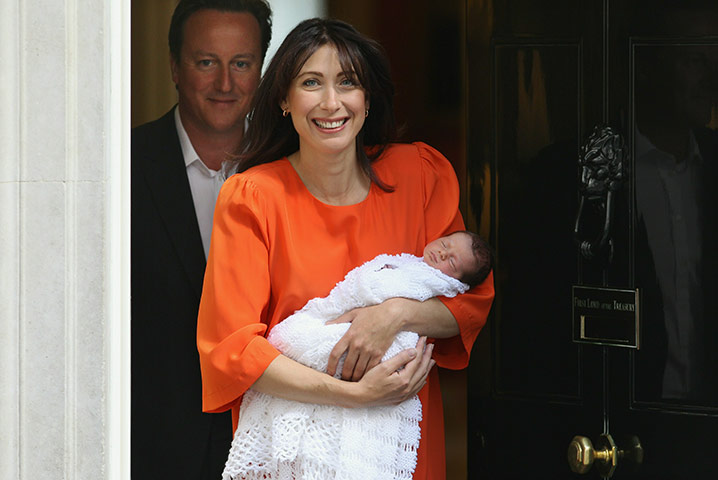 Cameron Baby Update: David And Samantha Cameron Pose With Their New Baby Girl Outside Downing St