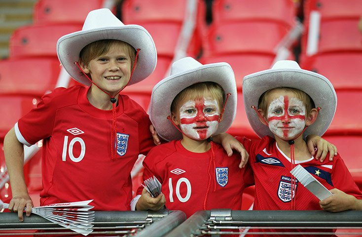 England v Bulgaria: England fans ahead of the Euro 2012 qualifier against Bulgaria