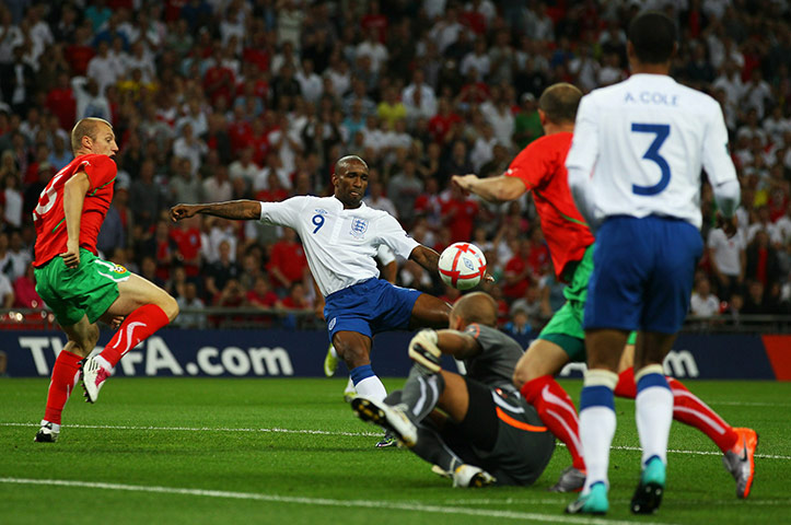 England v Bulgaria: Jermain Defoe scores the first goal for England