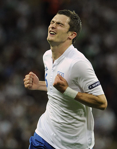 England v Bulgaria: Adam Johnson celebrates his goal