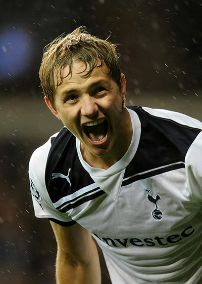 Champs League Wed: Roman Pavlyuchenko celebrates scoring from the penalty spot