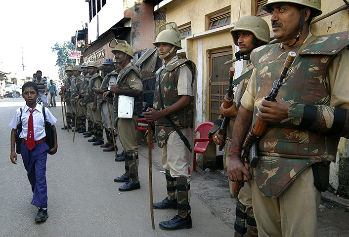 Ayodhya Mosque Update: Indian security personnel in Ayodhya