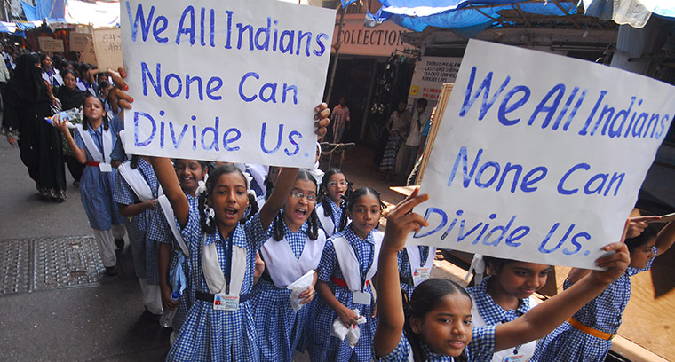 Ayodhya Mosque Update: Children at a peace rally in Mumbai 