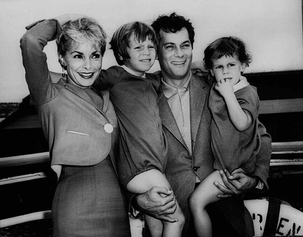 Tony Curtis: Tony Curtis and Janet Leigh with their children, Kelly 5, and Jamie, 2