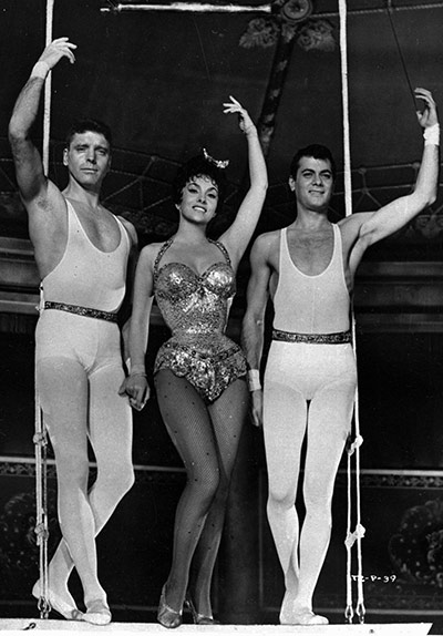 Tony Curtis: Burt Lancaster, Gina Lollobrigida and Tony Curtis, in Trapeze