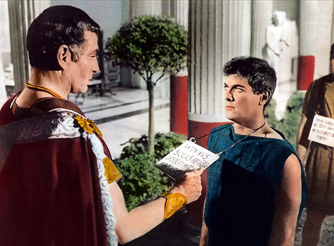 Tony Curtis: Laurence Olivier and Tony Curtis in Spartacus