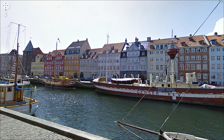 Google Streetview Global: Google streetview - Nyhavn, Copenhagen, Denmark