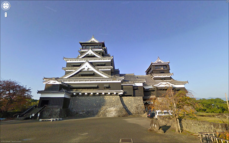 Google Streetview Global: Google streetview - Kumamoto Castle, Kumamoto City, Japan