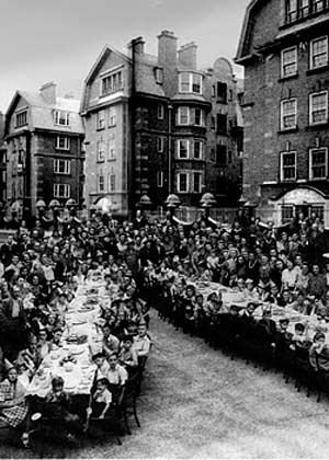 An old photo showing an original street party on Liverpool Road