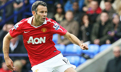 Ryan Giggs in action for United against Bolton