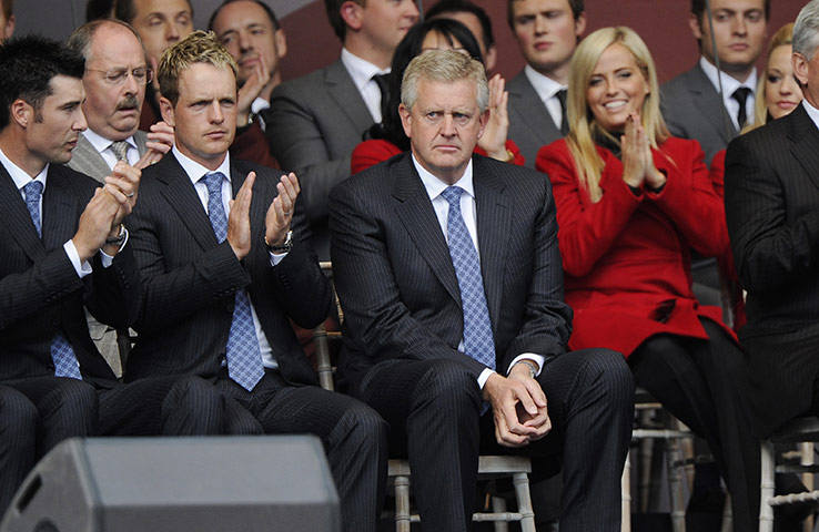 Ryder Cup gallery: Colin Montgomerie looks bored as his Ryder Cup career is on the big screen