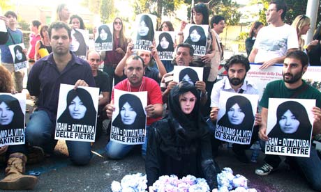 Activists hold a rally for Sakineh Mohamadi Ashtiani