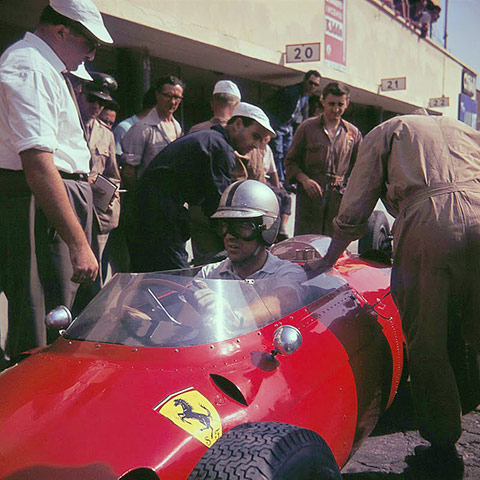 1960 Italian GP: German count Wolfgang von Trips in his F2 Ferrari