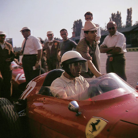 1960 Italian GP: Phil Hill in his Ferrari.
