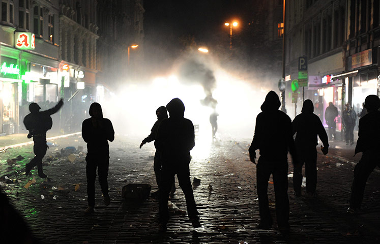 Riots between police and autonomous groups in Hamburg, Germany