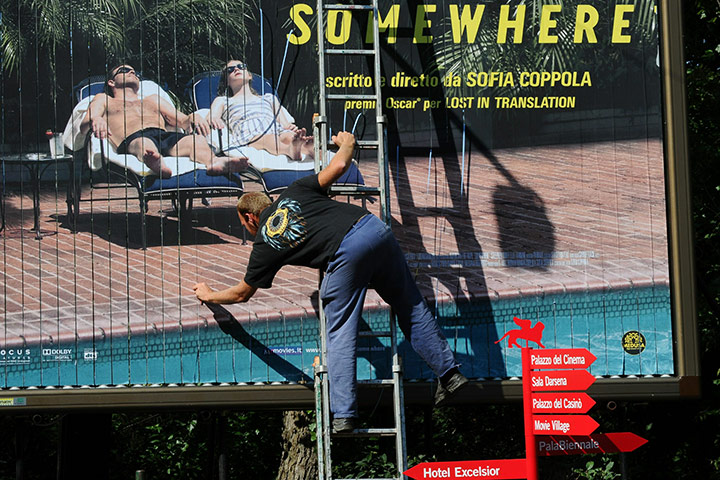 Venice Film Festival: A billboard of the film 'Somewhere' at the Venice Film Festival