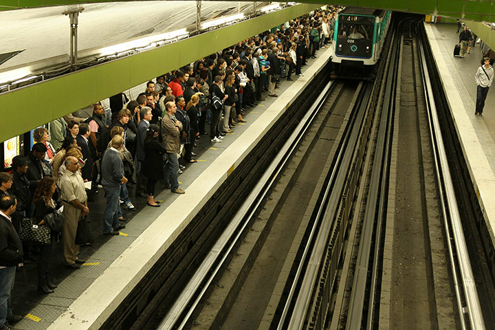 French Strikes: French commuters wait at Gare Du Nord
