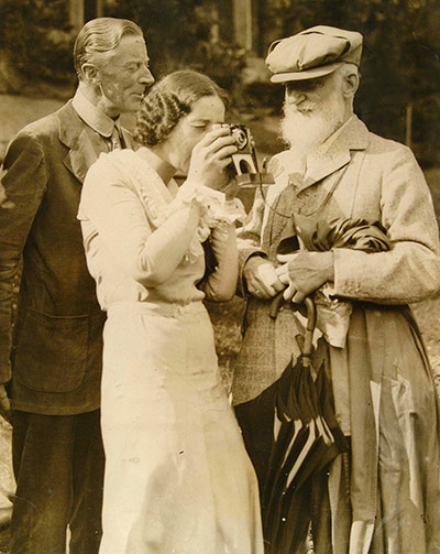 George Bernard Shaw: Ellen Pollock holds a camera to her eye as Shaw looks on