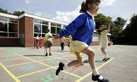 girls playing school School playtime needs to contain more rough and tumble 