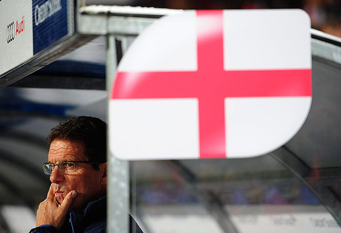 Switzerland v England: A thoughful Fabio Capello in the dug-out 